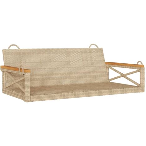 Banco columpio de ratán sintético beige 109x62x40 cm vidaXL