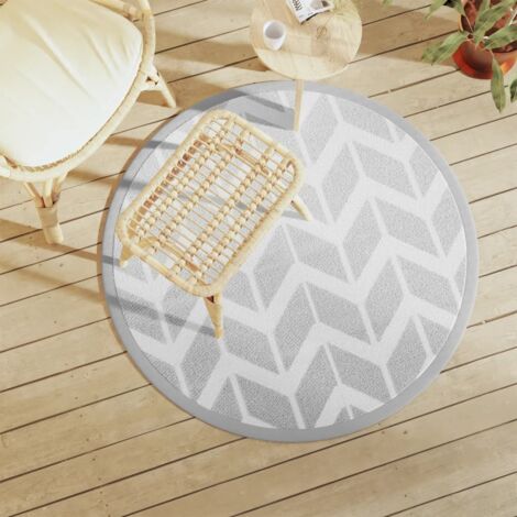 Alfombra de exterior ARAKIL gris Ø120 cm PP vidaXL