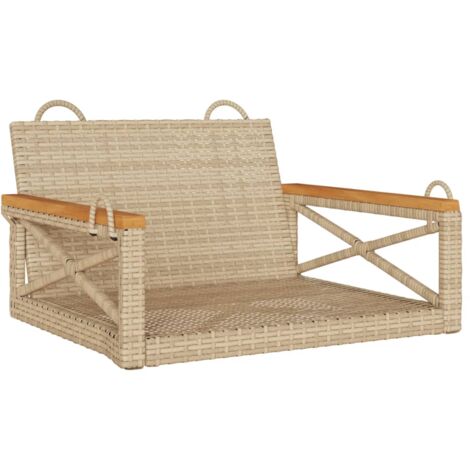 Banco columpio de ratán sintético beige 63x62x40 cm vidaXL