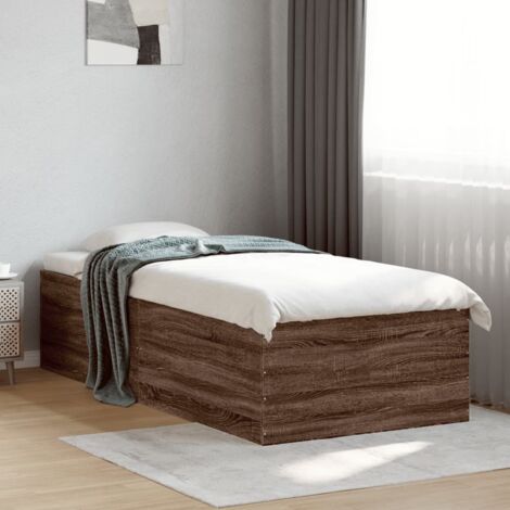 Estructura de cama madera de ingeniería roble marrón 90x200 cm vidaXL (1/5)