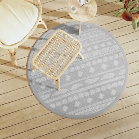 Alfombra de exterior ARAKIL gris Ø120 cm PP vidaXL