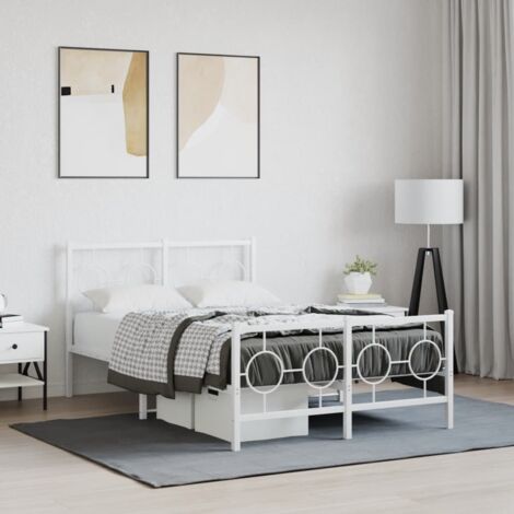Estructura cama sin colchón con estribo metal blanco 120x200 cm vidaXL (1/5)