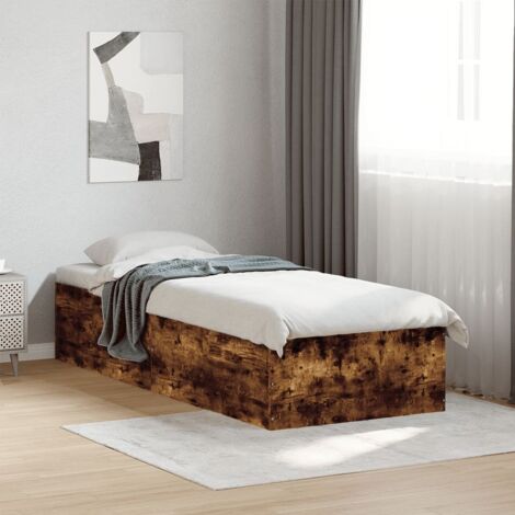 Estructura de cama madera de ingeniería roble ahumado 90x190 cm vidaXL (1/5)