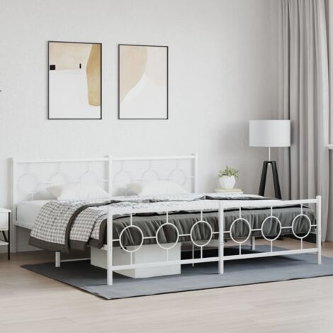 Estructura cama sin colchón con estribo metal blanco 200x200 cm vidaXL (1/5)
