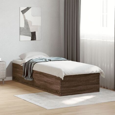 Estructura de cama madera de ingeniería marrón roble 90x190 cm vidaXL (1/5)