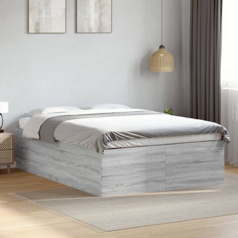 Estructura de cama madera de ingeniería gris Sonoma 135x190 cm vidaXL (1/5)
