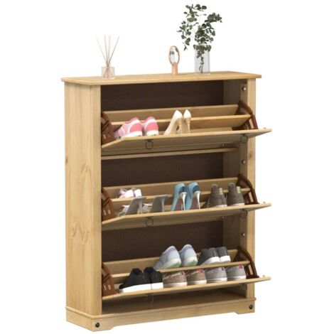 Mueble zapatero Corona madera maciza de pino 99x32x124,5 cm vidaXL (1/5)