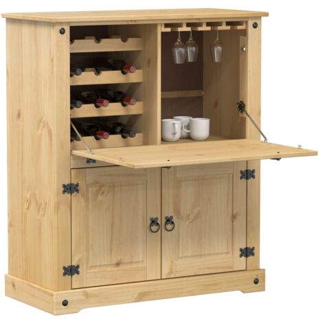 Botellero Corona madera maciza de pino 97x45x114 cm vidaXL