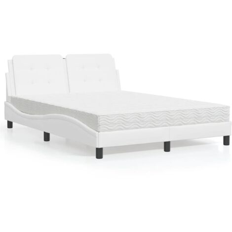 Estructura de cama sin colchón Zadar cuero sintético blanco 120x200 cm vidaXL (1/5)