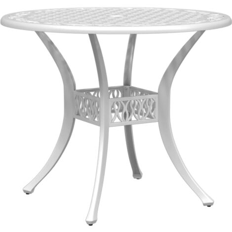 Mesa de jardín aluminio fundido blanco Ø90x75 cm vidaXL (1/5)