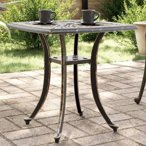 Mesa de jardín aluminio fundido bronce 53x53x53 cm vidaXL
