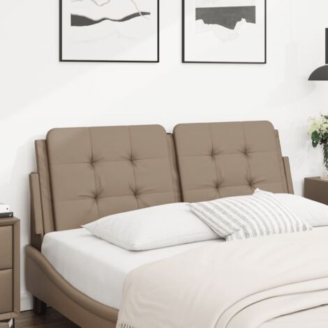 Cabecero de cama acolchado Zadar cuero sintético capuchino 140 cm vidaXL