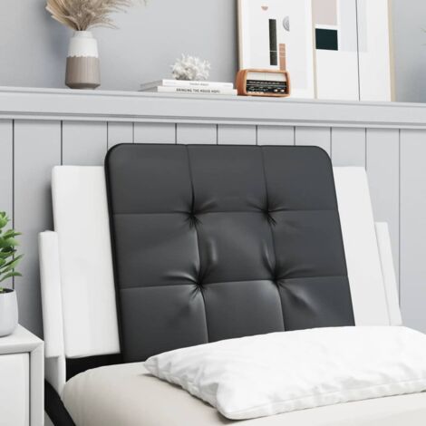 Cabecero de cama acolchado Zadar cuero sintético negro y blanco 90 cm vidaXL