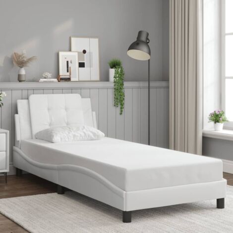 Estructura de cama sin colchón Zadar cuero sintético blanco 80x200 cm vidaXL (1/5)