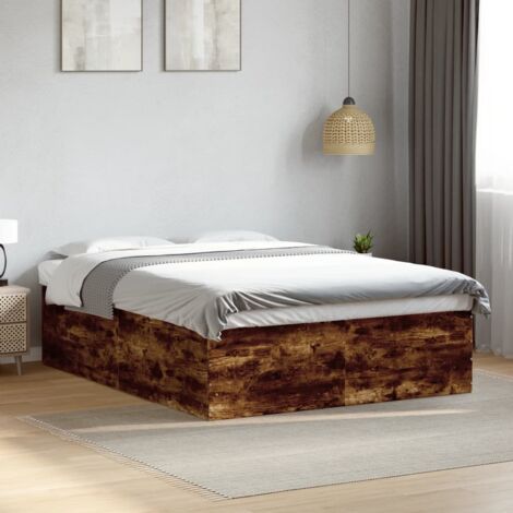 Estructura de cama madera de ingeniería roble ahumado 150x200cm vidaXL (1/5)