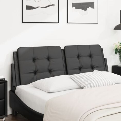 Cabecero de cama acolchado Zadar cuero sintético negro 120 cm vidaXL