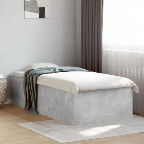 Estructura de cama madera de ingeniería gris hormigón 75x190 cm vidaXL (1/5)