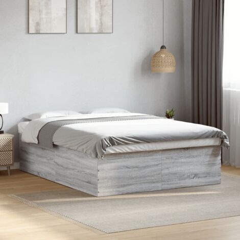 Estructura de cama madera de ingeniería gris Sonoma 150x200 cm vidaXL (1/5)