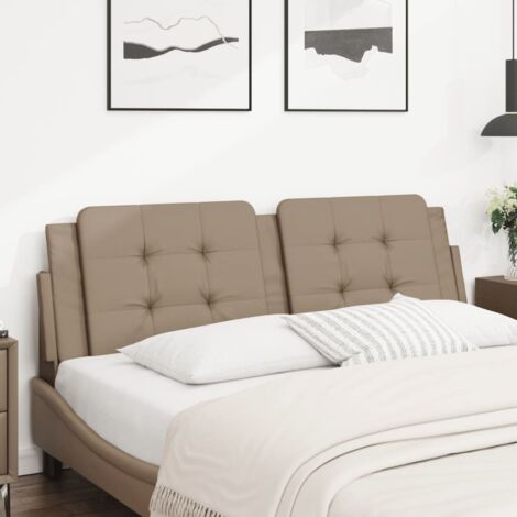 Cabecero de cama acolchado Zadar cuero sintético capuchino 160 cm vidaXL