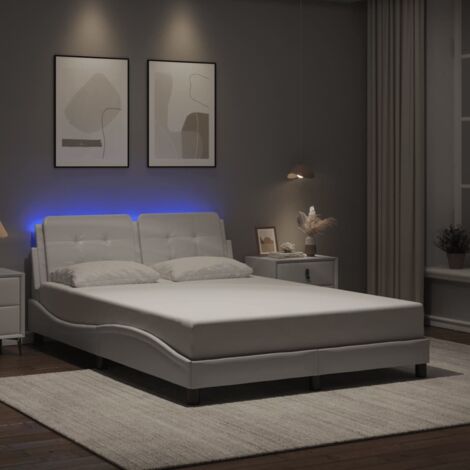 Estructura de cama con LED sin colchón Zadar blanco 120x200 cm vidaXL (1/5)