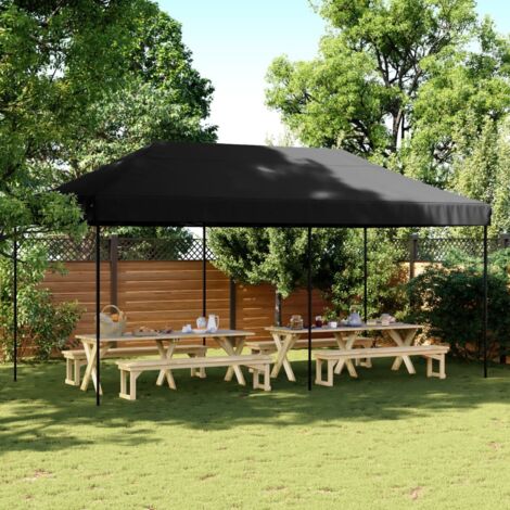 Tienda de fiesta plegable Pop-Up negra 580x292x315 cm vidaXL