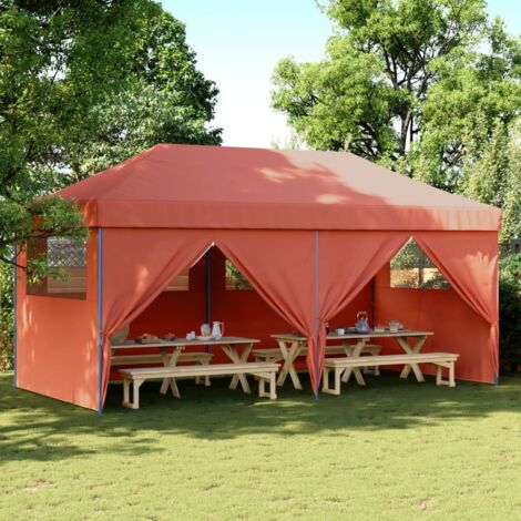 Tienda de fiesta plegable Pop-Up 4 paredes laterales terracota vidaXL (1/5)