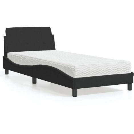 Cama con colchón Dover terciopelo negro 90x200 cm vidaXL (1/5)