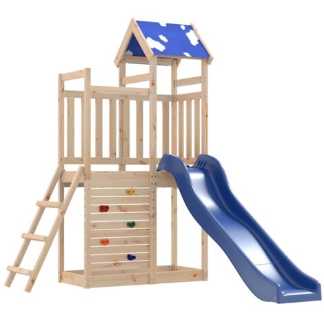 Parque infantil de exterior de madera maciza de pino vidaXL