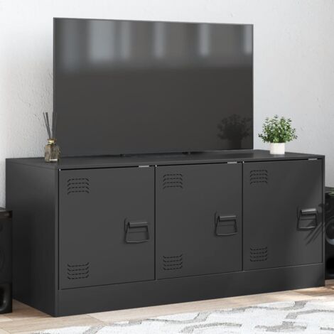 Mueble para TV de acero negro 99x39x44 cm vidaXL