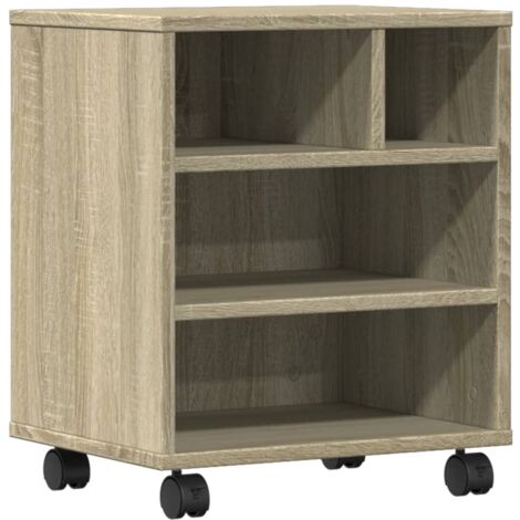 Soporte para impresora con ruedas roble Sonoma 41x32x48 cm vidaXL
