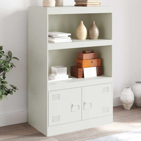 Aparador de acero blanco 67x39x107 cm vidaXL (1/5)