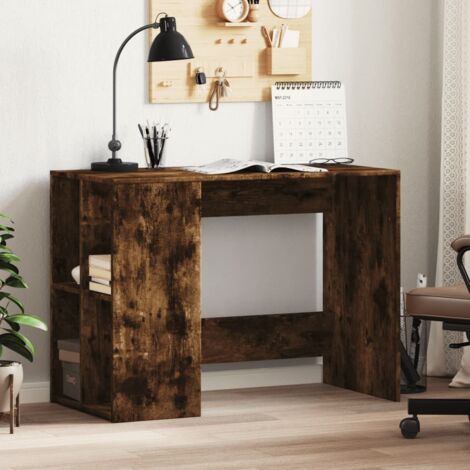 Escritorio de madera de ingeniería roble ahumado 102x50x75 cm vidaXL (1/5)