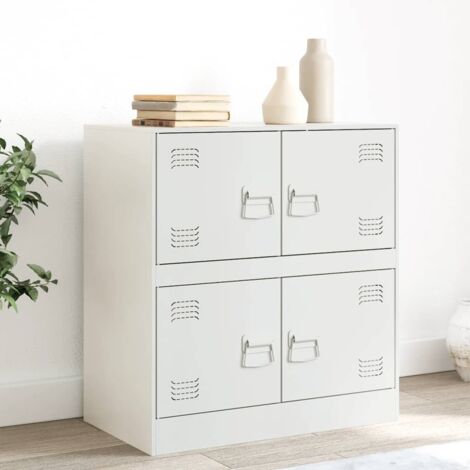 Aparador de acero blanco 67x39x73 cm vidaXL (1/5)