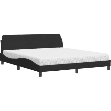 Cama con colchón Dover terciopelo negro 180x200 cm vidaXL (1/5)