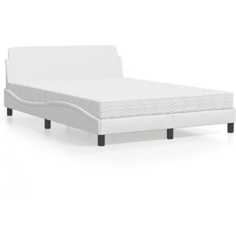 Cama con colchón Dover cuero sintético blanco 120x200 cm vidaXL (1/5)