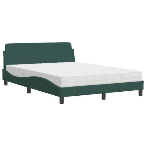 Cama con colchón Dover terciopelo verde oscuro 120x200 cm vidaXL (1/5)