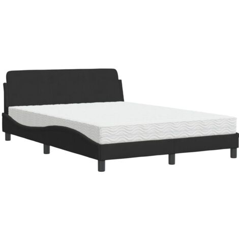 Cama con colchón Dover terciopelo negro 120x200 cm vidaXL (1/5)