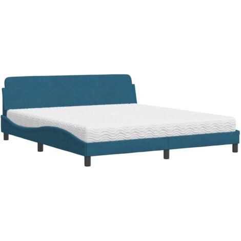 Cama con colchón Dover terciopelo azul 180x200 cm vidaXL (1/5)