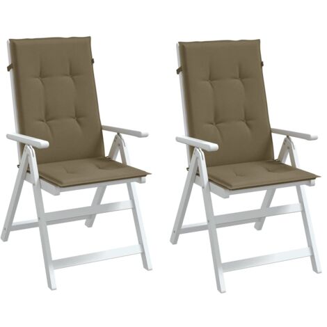 Cojines silla respaldo alto 2 uds tela taupe melange 120x50x4cm vidaXL