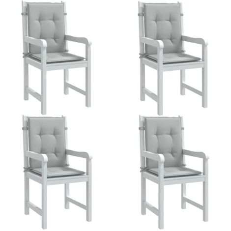 Cojines para silla respaldo bajo 4 ud tela gris claro melange vidaXL