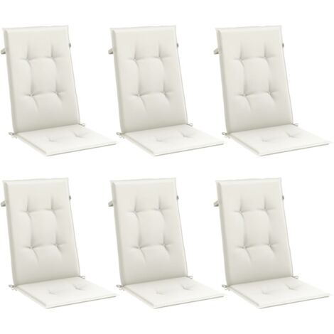 Cojines silla respaldo alto 6 uds tela crema melange 120x50x4cm vidaXL