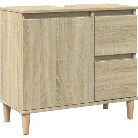 Armario de baño madera contrachapada roble Sonoma 65x33x60 cm vidaXL