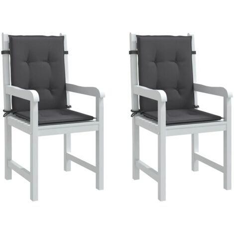 Cojines silla respaldo bajo 2 ud tela gris antracita melange vidaXL