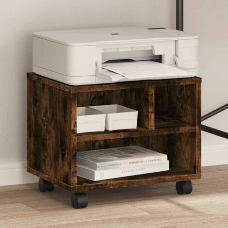Soporte para impresora con ruedas roble ahumado 41x32x34,5 cm vidaXL