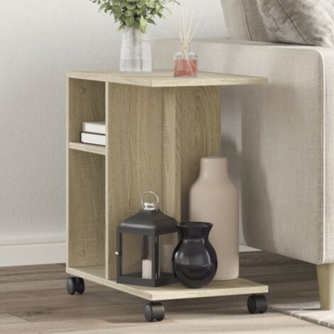 Mesa auxiliar con ruedas madera ingeniería Sonoma 50x30x55 cm vidaXL