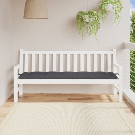 Cojín de banco de jardín tela Oxford gris antracita 180x50x7 cm vidaXL