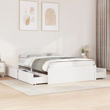 Estructura de cama sin colchón madera de pino blanca 120x200 cm vidaXL (1/5)