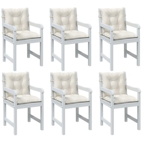 Cojines silla respaldo bajo 6 ud tela crema melange 100x50x7 cm vidaXL (1/5)