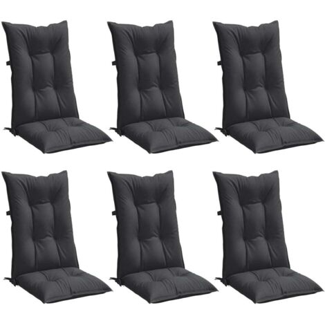 Cojines silla respaldo alto 6 uds tela gris antracita melange vidaXL