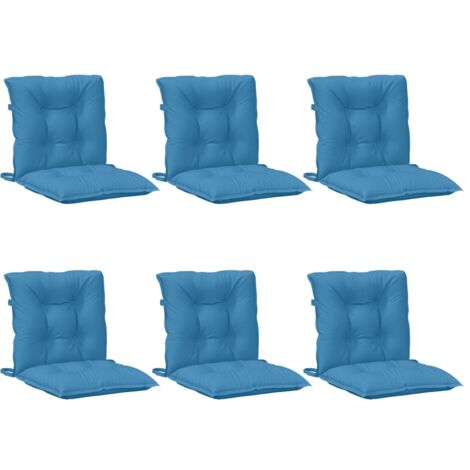 Cojines silla respaldo bajo 6 ud tela azul melange 100x50x7 cm vidaXL